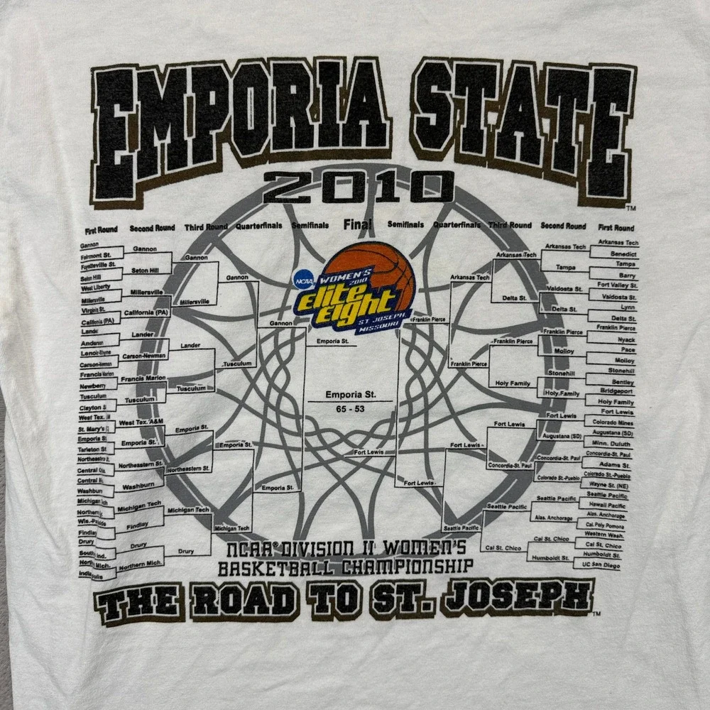 Emporia State Shirt Men S‎ White 2010 National Champions T-Shirt Division 2 NCAA